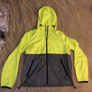 Grey and Neon Thin Windbreaker Jacket